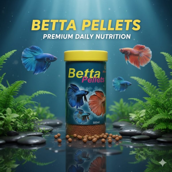 AQUAV Betta Pellets Fish Food 500ml – High Protein Formula for Betta ...